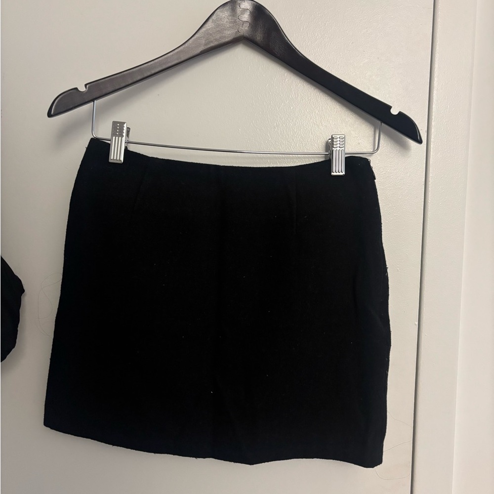 Classic Black Women's Skirt mini (wool&cotton)